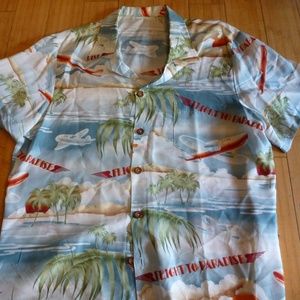 FLIGHT TO PARADISE ALOHA PARTY SHIRT MEDIUM